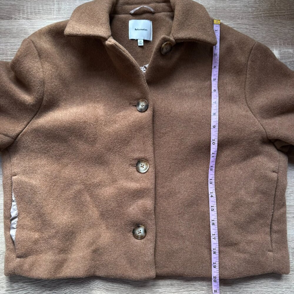 Reformation Enzo Jacket  Wool Blend Short Tan Brown XS - Picture 11 of 15